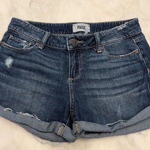 Paige distressed denim short